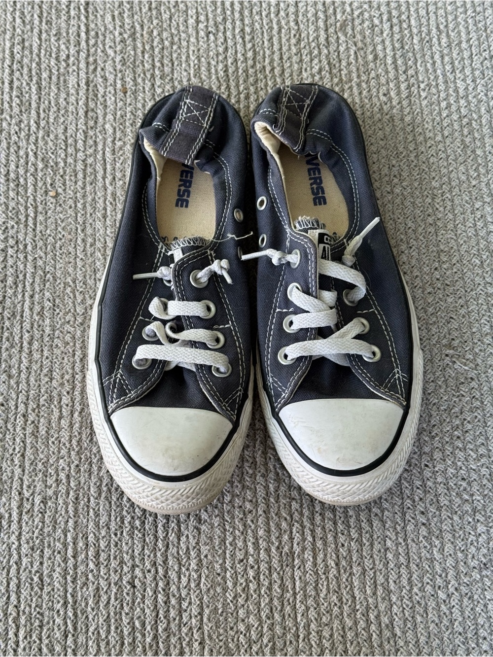 Converse Navy Blue Canvas Slip On Sneakers Size 8